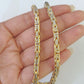 10K Yellow Gold Turkish Byzantine Link Bracelet Solid 4mm 9" inch Real Genuine