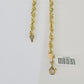 10K Real Solid Rope Chain Yellow Gold Necklace 6mm Length 18" 20" 22" 24" 26"