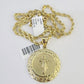 10k Solid Rope Chain Jesus Charm Set 4mm 18"-30" Necklace Gold Pendant