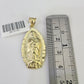 10K Gold Miami Cuban Chain Virgin Mary Charm 20"-28" 3mm REAL Pendant