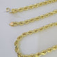 Real 10k Rope Chain Yellow Gold Necklace 8mm 18-28 Inch Mens 10kt