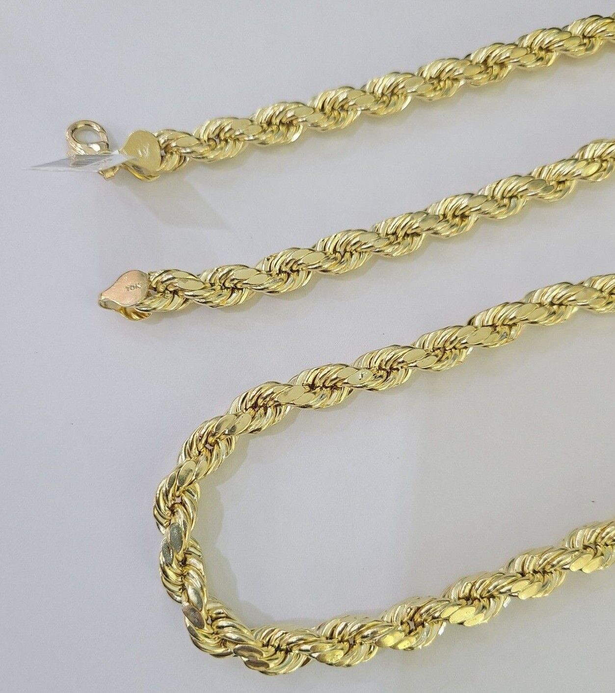 Real 10k Rope Chain Yellow Gold Necklace 8mm 18-28 Inch Mens 10kt