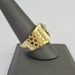 Real 10k Ring Crown Fancy Black Design Yellow Gold Men Casual 10kt