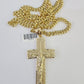 10K Miami Cuban Link Chain Jesus Cross Pendent Charm 6mm 20"-30" Necklace