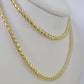 Real 10k Solid Palm Chain Yellow Gold 4mm 18"-26"Men Women Necklace Diamond Cut