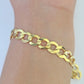 10k Cuban Curb Link Bracelet Yellow Gold 8mm 8.5 Inches Men Women Real