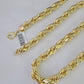 10K Yellow Gold Rope Chain Mens Necklace 10mm 18" 22" 24" 26" 28" 30" Inch