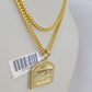 10K Gold Franco Chain Last Supper Charm Pendant 20-26 inches 2.5mm REAL Yellow