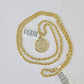 Real 10k 3mm Rope Chain Mayan Calendar Pendant 18" 20" 22" 24" 26" Gold Set