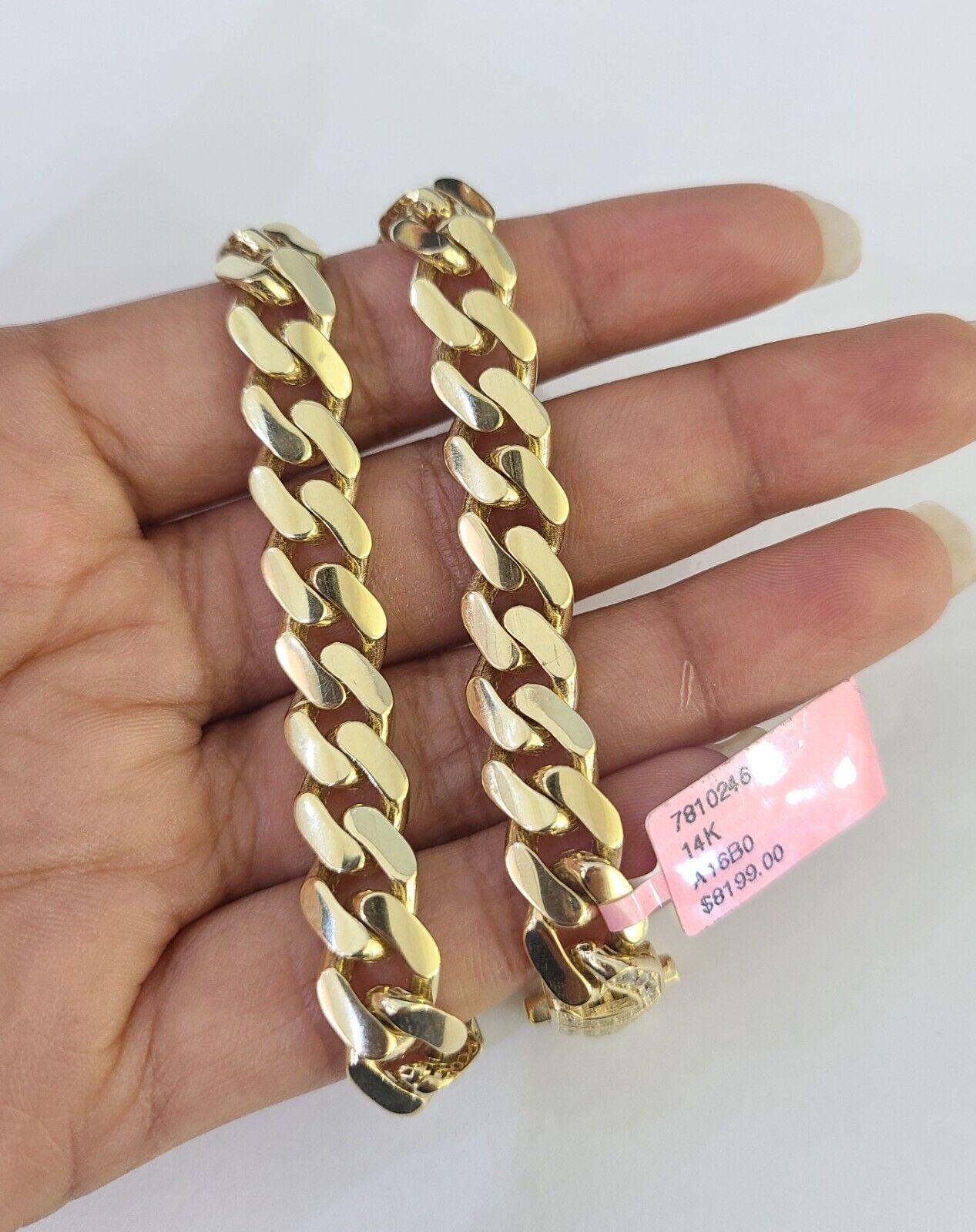 14K Royal Monaco Cuban Bracelet Yellow Gold 9mm 8.5 inches Box Lock