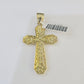 10K Gold Miami Cuban Chain Jesus Cross Charm Length 18"-26" 4mm REAL Yellow