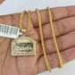 10K Gold Franco Chain Last Supper Charm Pendant 20-26 inches 2.5mm REAL Yellow