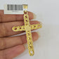 10K Gold Franco Chain Jesus Cross Charm Pendant 20-26 inches 2.5mm REAL Yellow