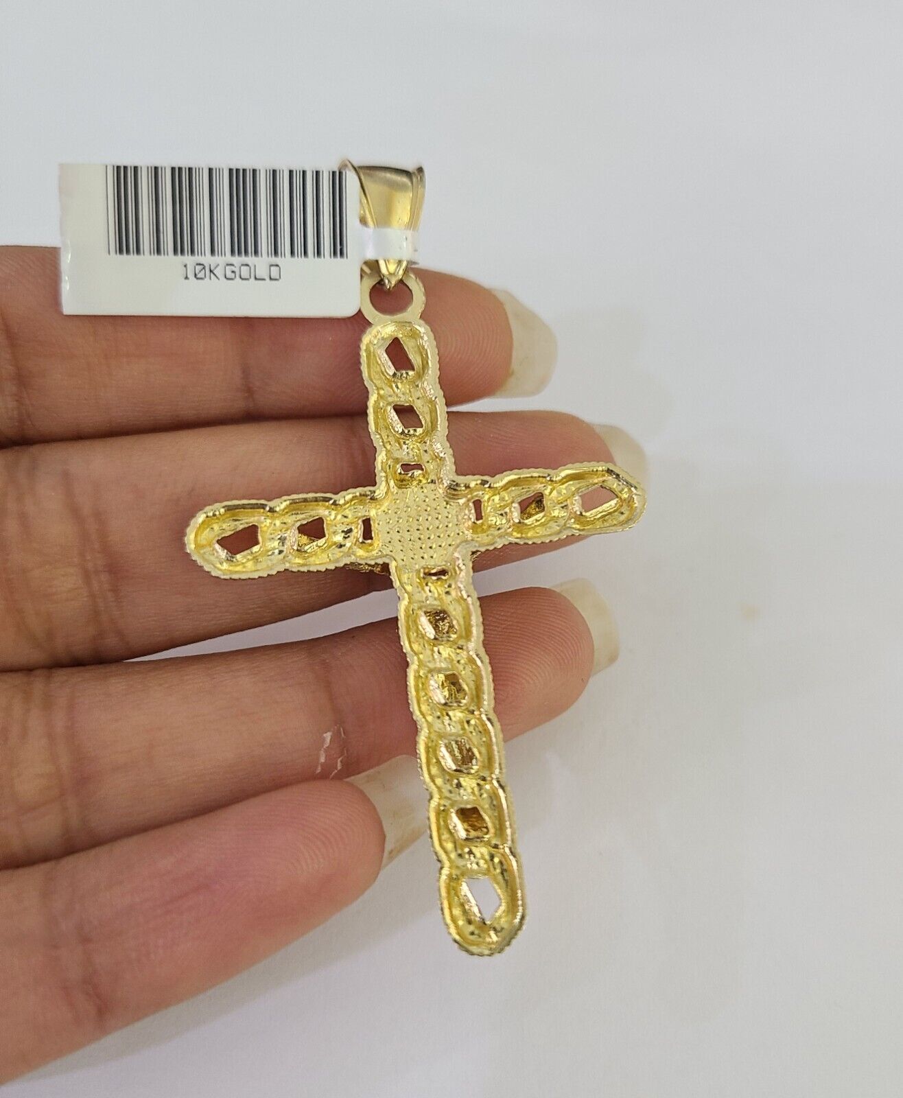 10K Gold Franco Chain Jesus Cross Charm Pendant 20-26 inches 2.5mm REAL Yellow