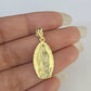 10k Rope Chain Virgin Mary Pendant 18"-30" Yellow Gold Set Charm Necklace 3mm