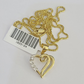 10K Solid Franco Chain Heart Pendant Charm Necklace 16"-22" 1mm Gold Ladies