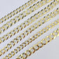 10k Solid Cuban Curb Link Necklace Chain Yellow Gold 8mm 9mm 10mm 20"-30"