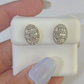 10k Yellow Gold Oval Earrings Real Diamond Screw-Back Women Men Studs