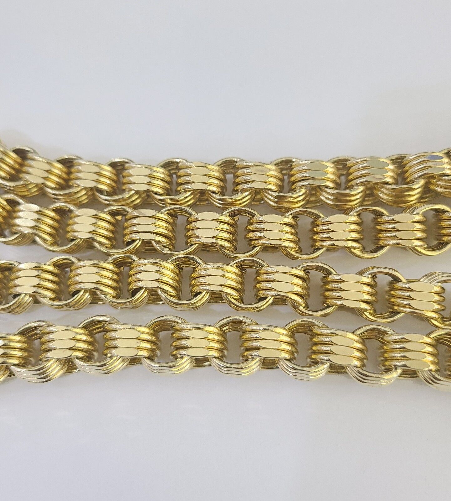 REAL 10k Gold Byzantine Chain Necklace Lobster Clasp 10mm 20"22" 24" 26" 28" 30"