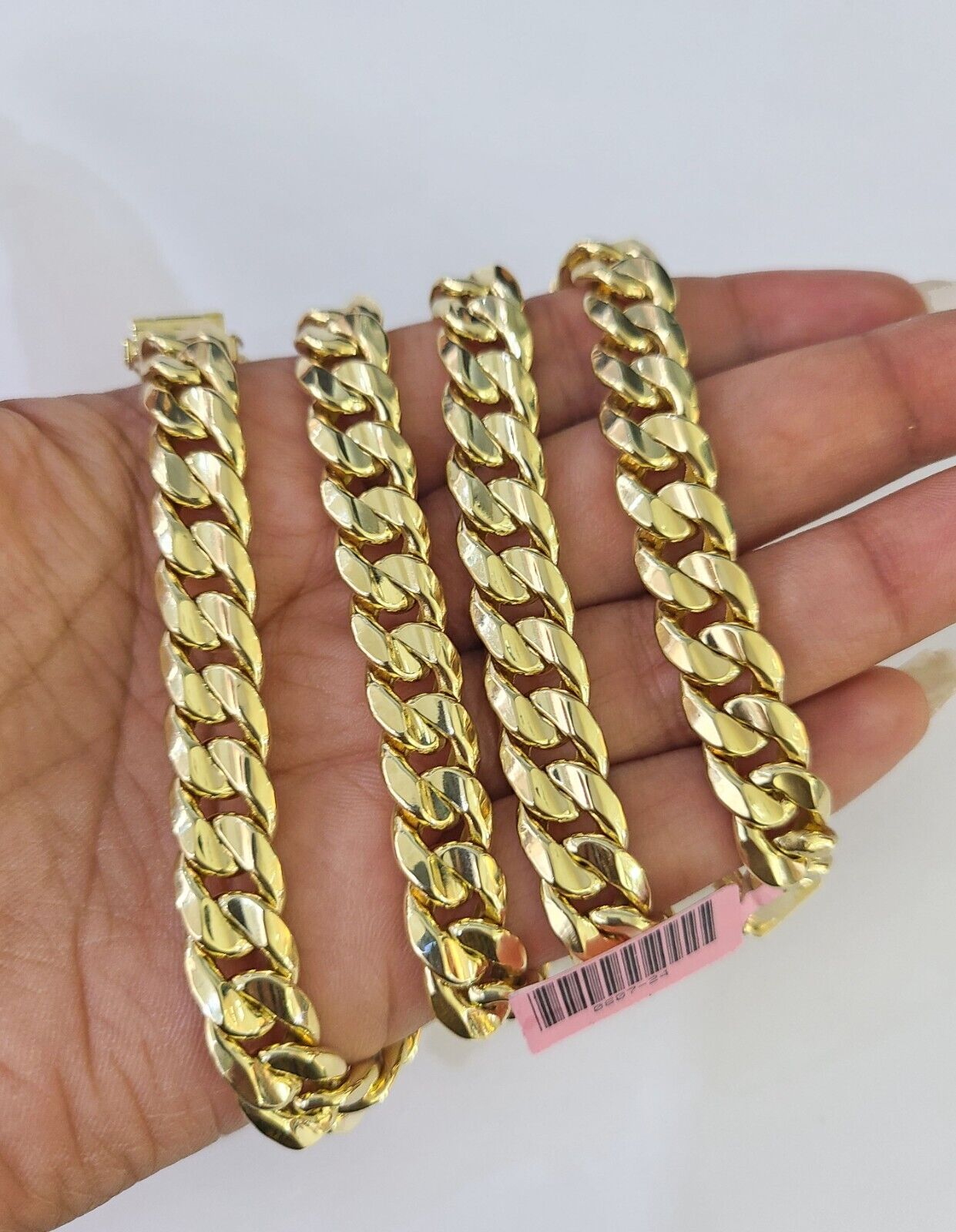 Real 14K Miami Cuban Link Chain Necklace Yellow Gold 24 inch 9mm Mens Hollow