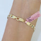 14k valentino Trio Gold Women's Link Bracelet 8" inches 5mm Diamond Cuts