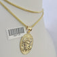 10K Franco Chain Jesus Head Pendant Charm Necklace 16"-24" 2mm Gold SET Yellow