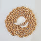 10k Solid Rose Gold Rope Chain Necklace 24" Inches 7mm Diamond Cut