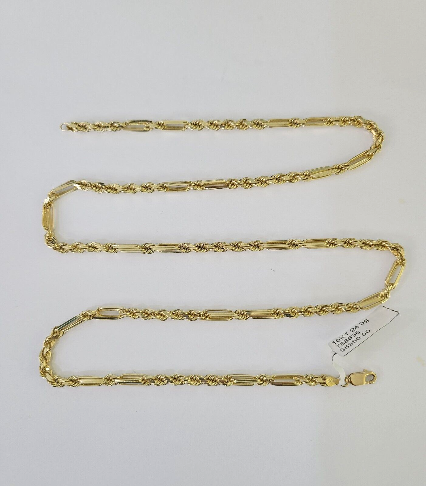 10k Gold Milano Rope chain Solid 4mm 20 Inches Yellow Gold Necklace Real