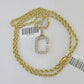 10k 3mm Rope Solid Chain C Diamond Pendant Alphabet 18"-28" Gold Charm Necklace