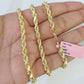 14k Real Solid Rope Chain Yellow Gold 4mm 18"-26" Inch Men Women Genuine