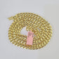 Real 14K Miami Cuban Link Chain Necklace Yellow Gold 24 inch 8mm Mens Hollow