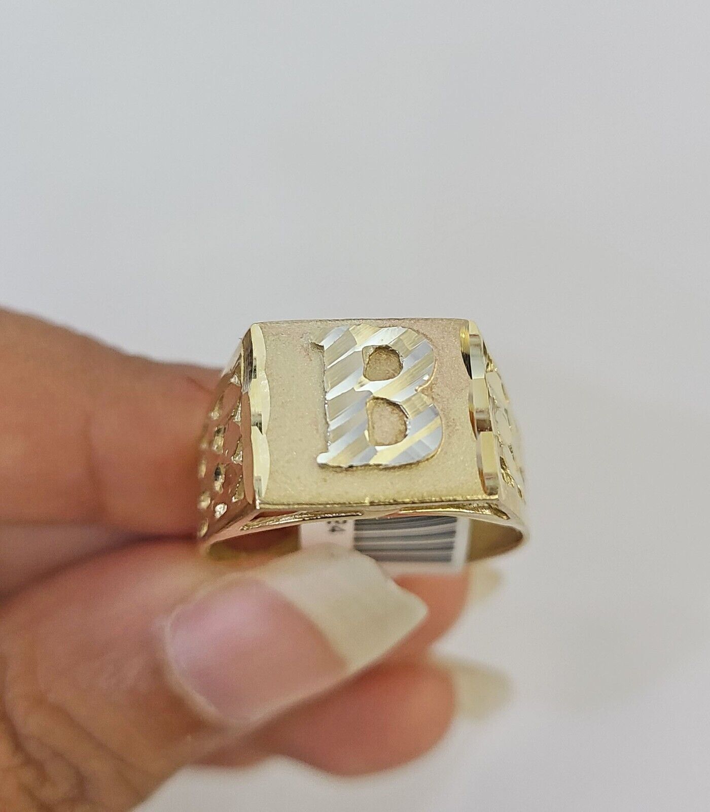 Real 10k Initial B Casual Ring Alphabet Yellow Gold 10kt Genuine