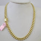 Real 14K Miami Cuban Link Chain Necklace Yellow Gold 24 inch 8mm Mens Hollow