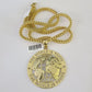 10K Franco Chain World is Yours Pendant Charm Necklace 20"-26" 5mm Gold SET