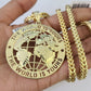 10K Franco Chain World is Yours Pendant Charm Necklace 20"-26" 5mm Gold SET