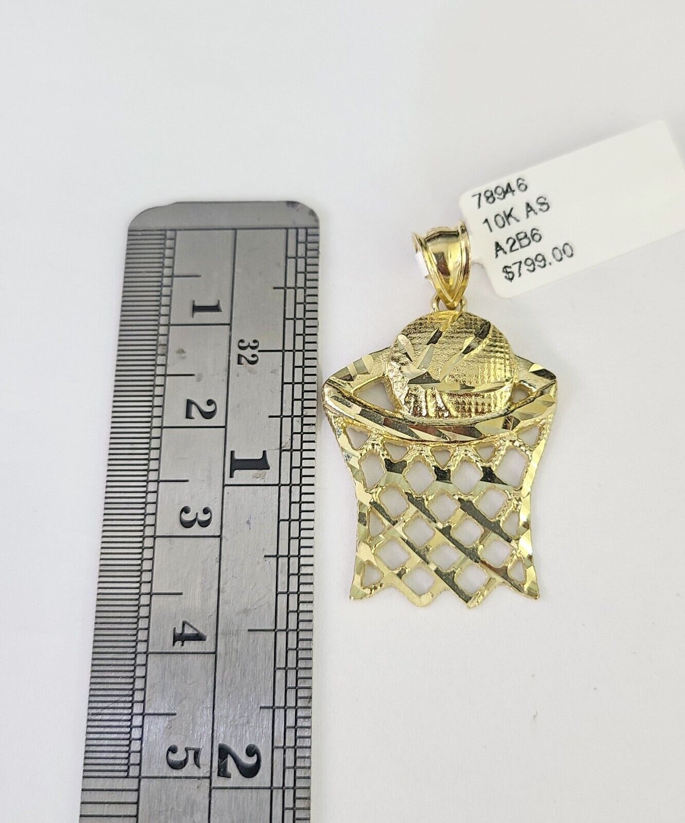 10K Gold Franco Chain Basket Ball Charm Pendant 20-26 inches 2.5mm REAL Yellow