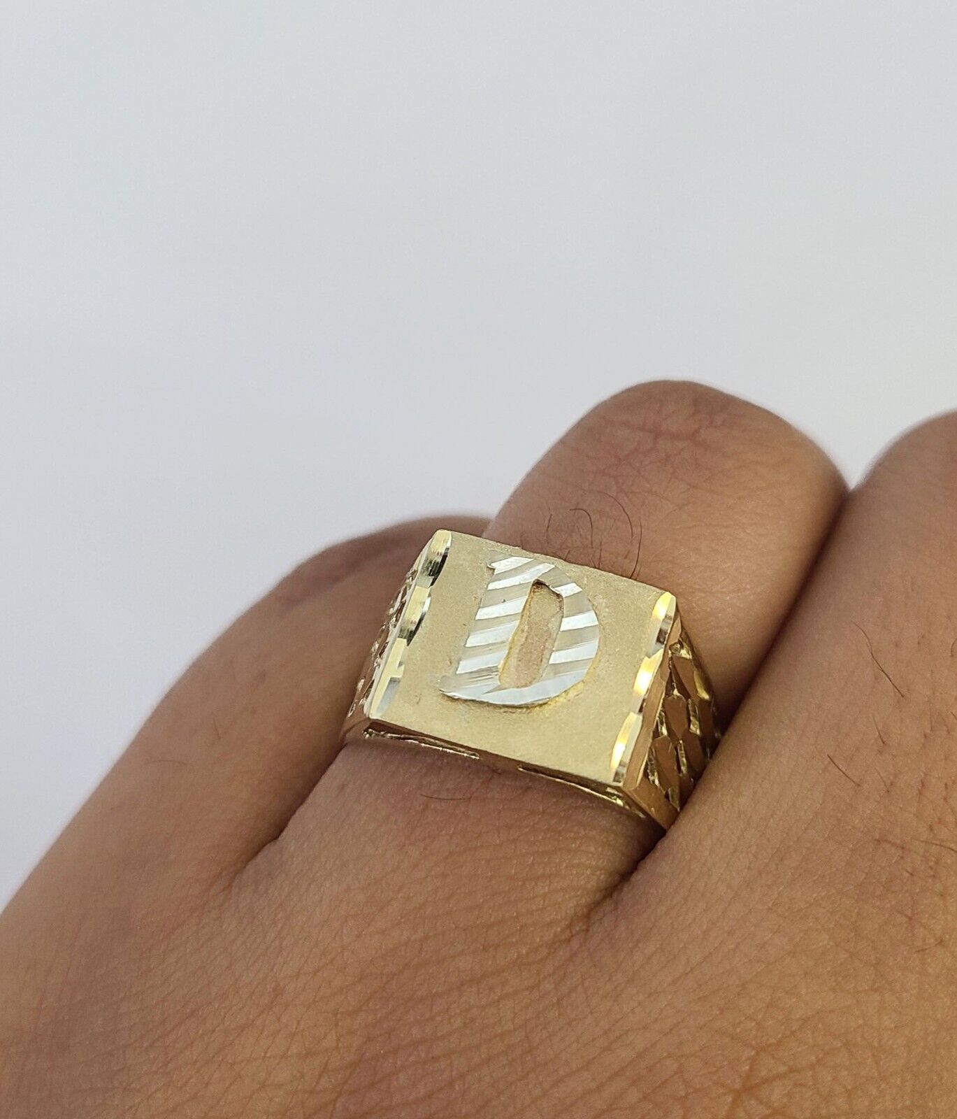 Real 10k Initial D Casual Ring Alphabet Yellow Gold 10kt Genuine