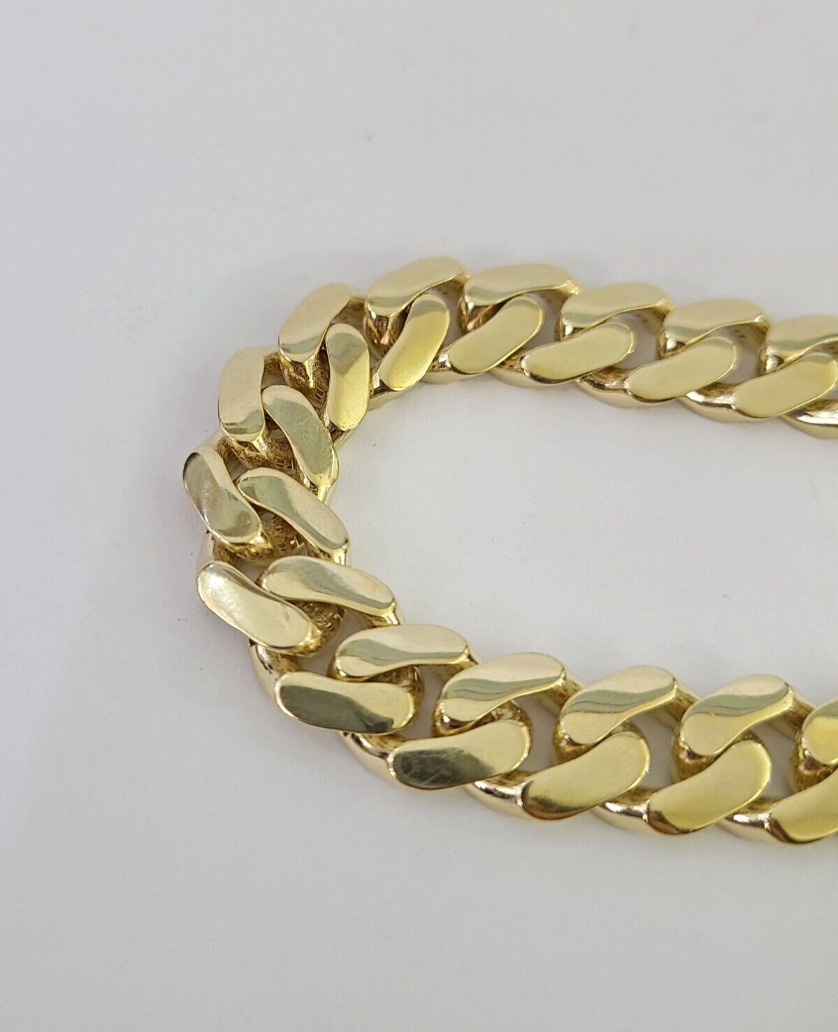 Real 10K Royal Monaco Bracelet Yellow Gold 8.5" Box Clasp 11mm Genuine Mens