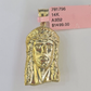 Real 14K Yellow Gold Jesus Head Pendant Charm Genuine 1.25"