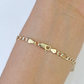 Real 10k Yellow Gold Figaro link Bracelet 3mm 7.5" Inch Men women Diamond Cut