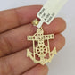 10K Gold Miami Cuban Chain Jesus Anchor Charm 18"-28" 3mm REAL Pendant Necklace