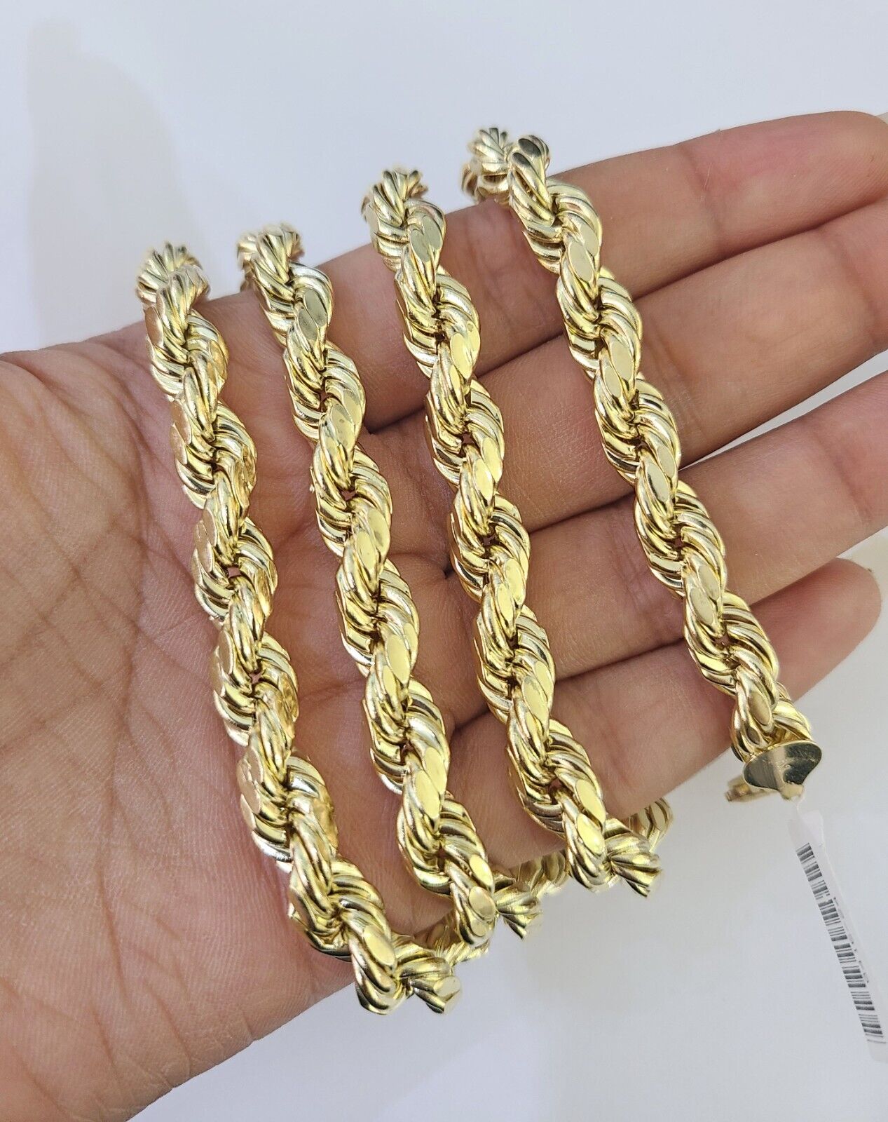 Real 10k Rope Chain Yellow Gold Necklace 8mm 18-28 Inch Mens 10kt