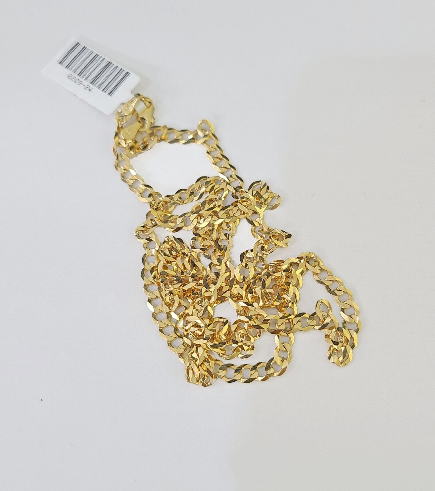 10k Gold Cuban Curb Link chain 4mm 24 Inch Real Yellow Gold Real Genuine