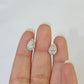 14k White gold Pear Earrings Diamond screw-back Lab Created Women Men Studs