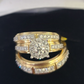 REAL 10k Diamond Ring Yellow Gold Ladies Men Trio SET Wedding Engagement Genuine