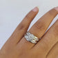 REAL 14k Diamond Ring White Gold Ladies Men Trio SET Wedding Engagement Genuine