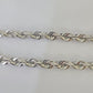 Real 10K Rope Bracelet White Gold Solid 5mm 8.5Inch Lobster Lock Unisex  Genuine