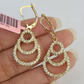 14k Chandelier Dangle Earrings Yellow Gold Push Back Real Women Genuine 14Kt