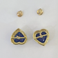 10k Yellow Gold Heart Diamond Earrings Real Screw-Back Women Men studs