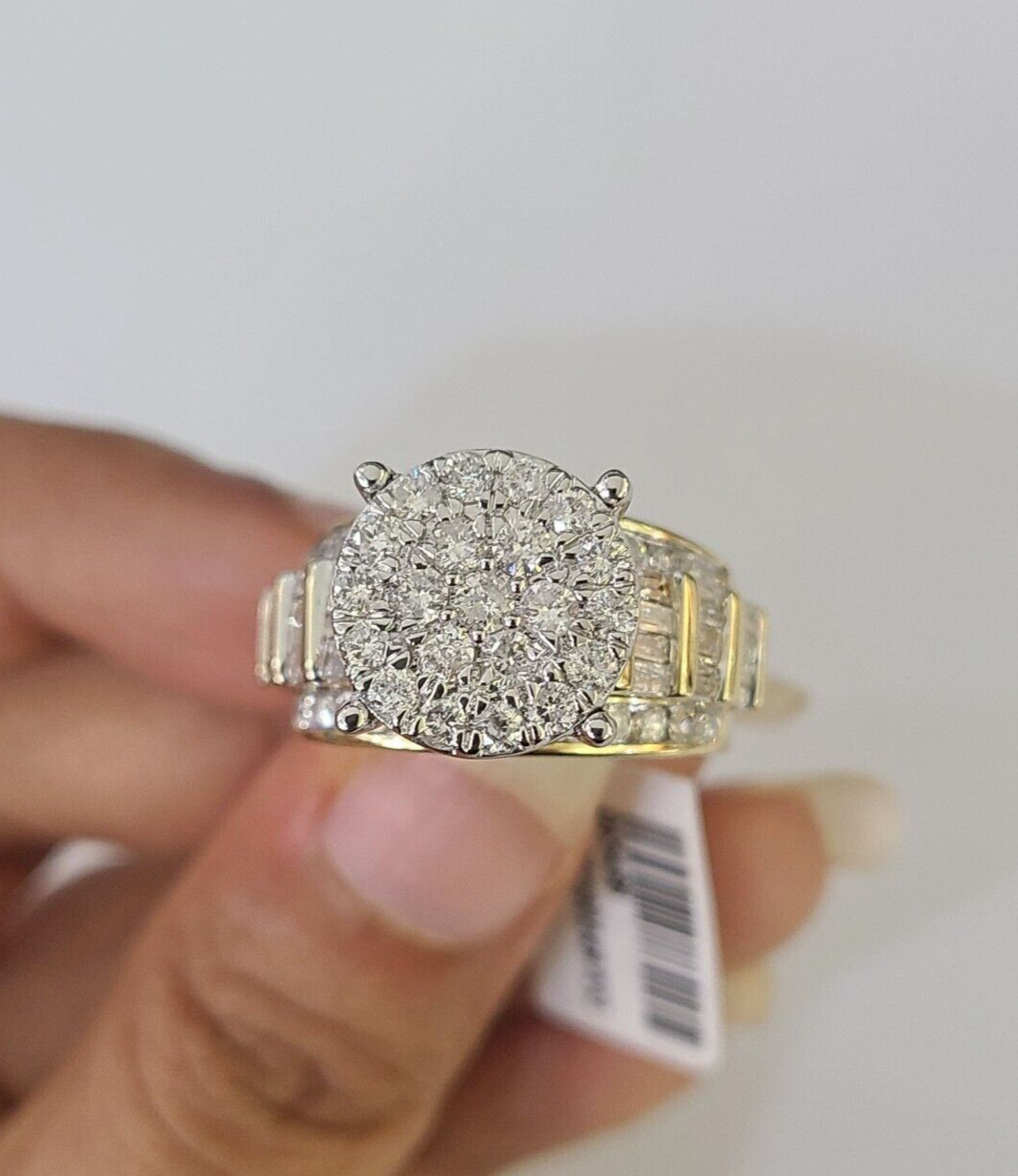 Real 10k Diamond Ladies Ring Yellow Gold Bridal Women Engagement Wedding